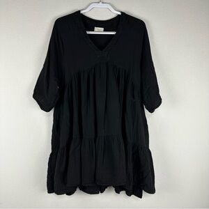 9Seed Black El Matador V-Neck Mini Dress Swim Coverup Size Small